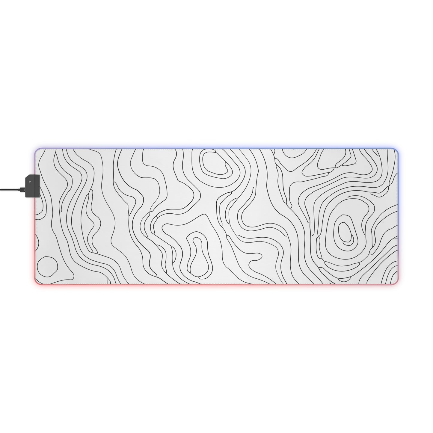 LED Gaming Mouse Pad - Topographic 11 Design, PC Mouse Mat with LED Lights, Various Sizes, Gaming Accessories