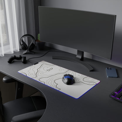 Copy of LED Gaming Mouse Pad - Topographic 8 Design, PC Mouse Mat with LED Lights, Various Sizes, Gaming Accessories