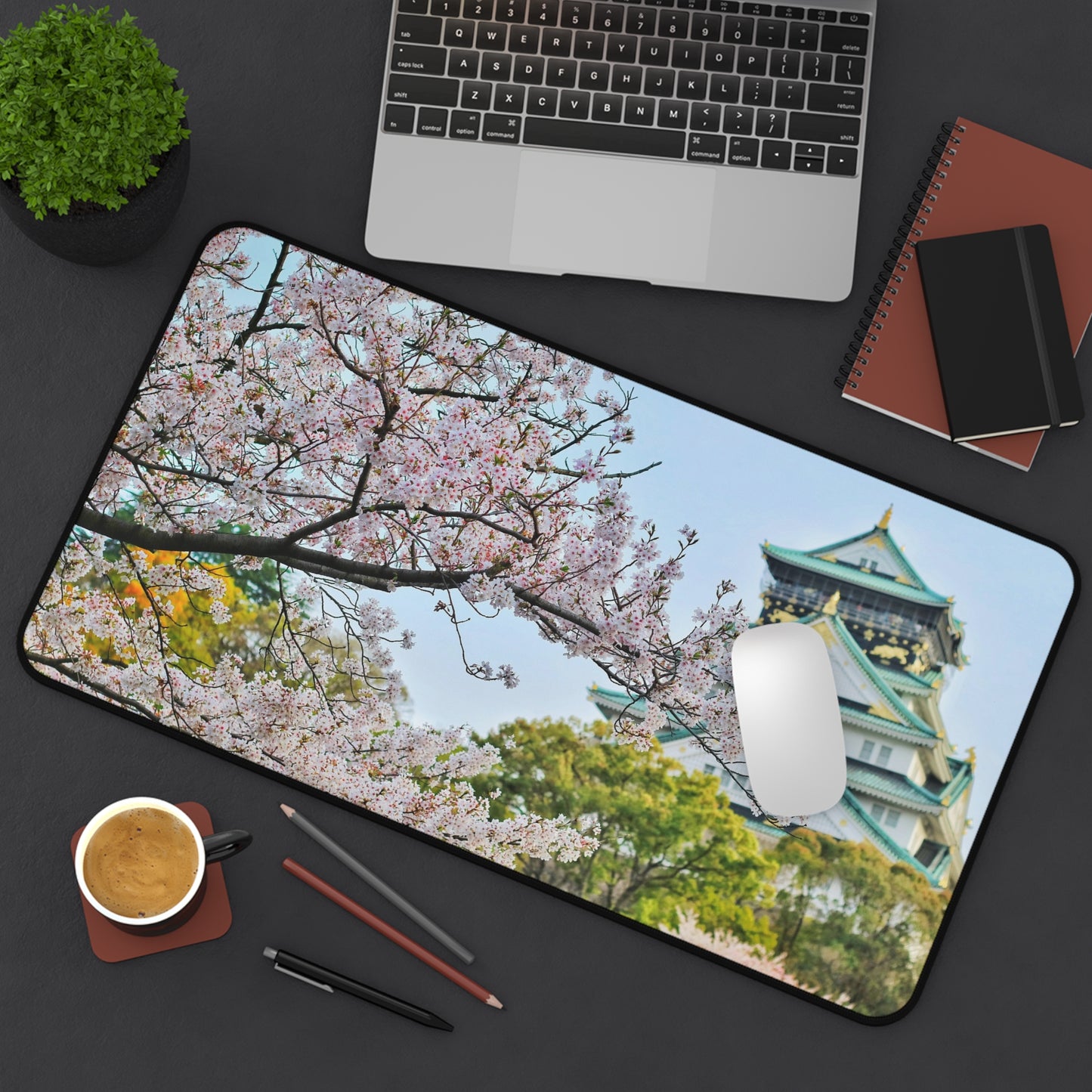 Cherry Blossoms House Gaming PC Mouse Desk Mat