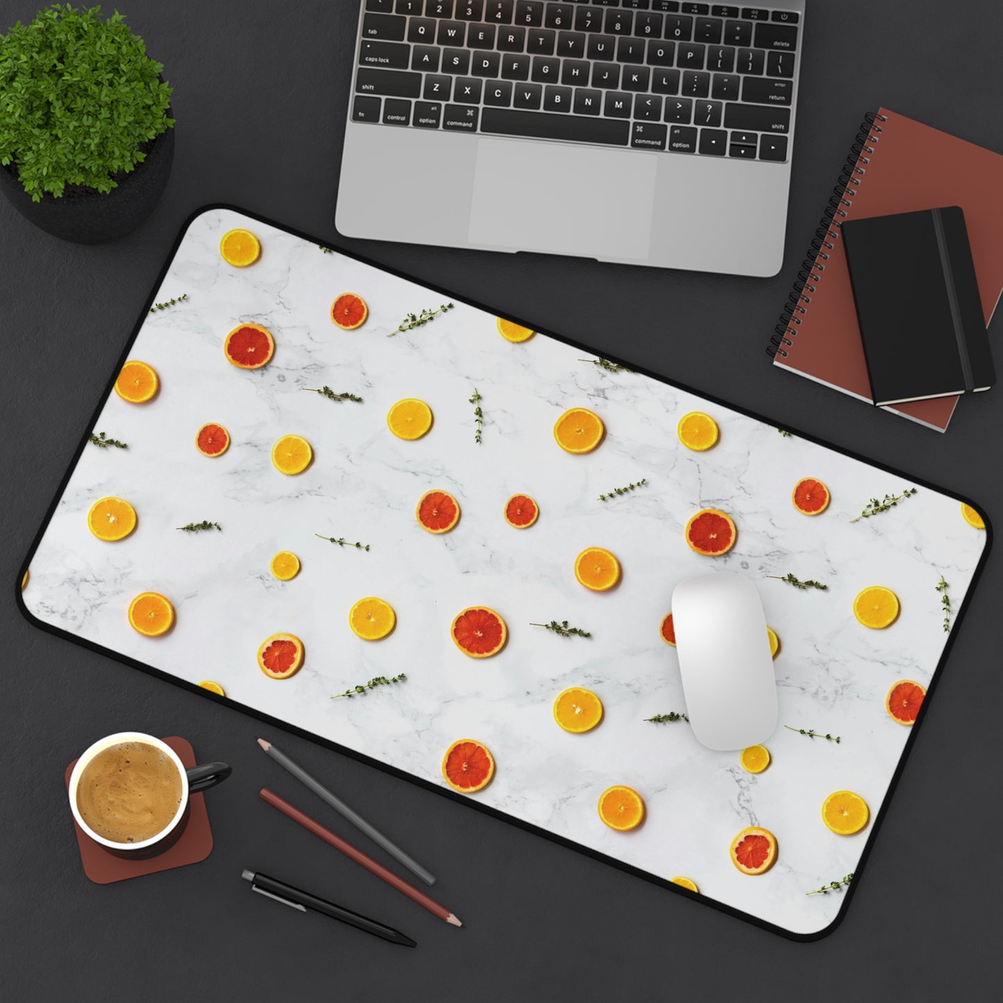 Mini Orange Gaming PC Mouse Desk Mat