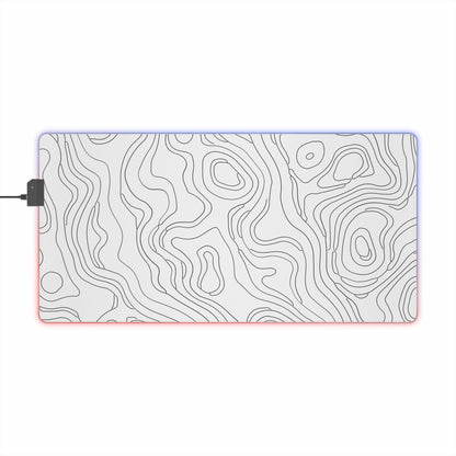 LED Gaming Mouse Pad - Topographic 11 Design, PC Mouse Mat with LED Lights, Various Sizes, Gaming Accessories