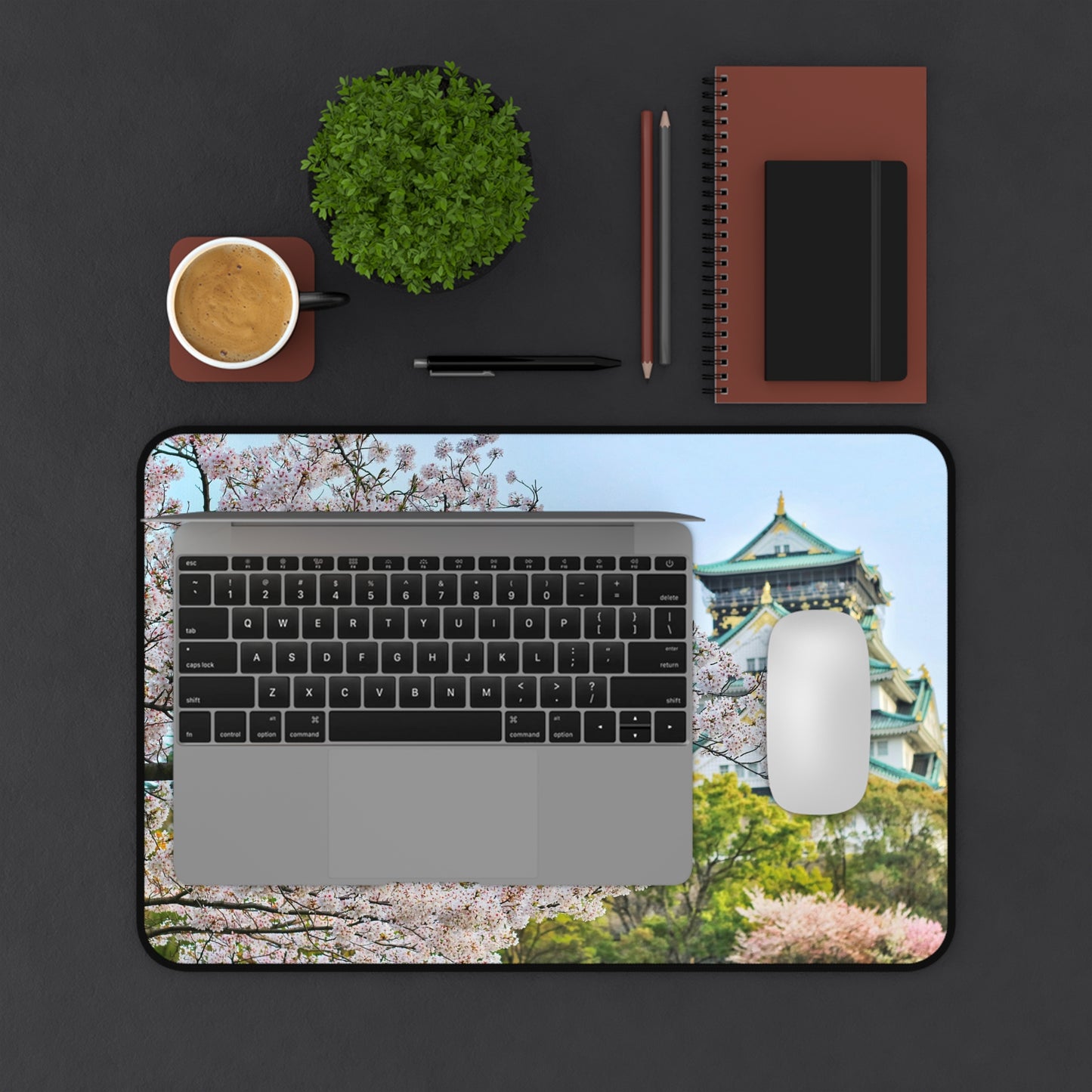 Cherry Blossoms House Gaming PC Mouse Desk Mat