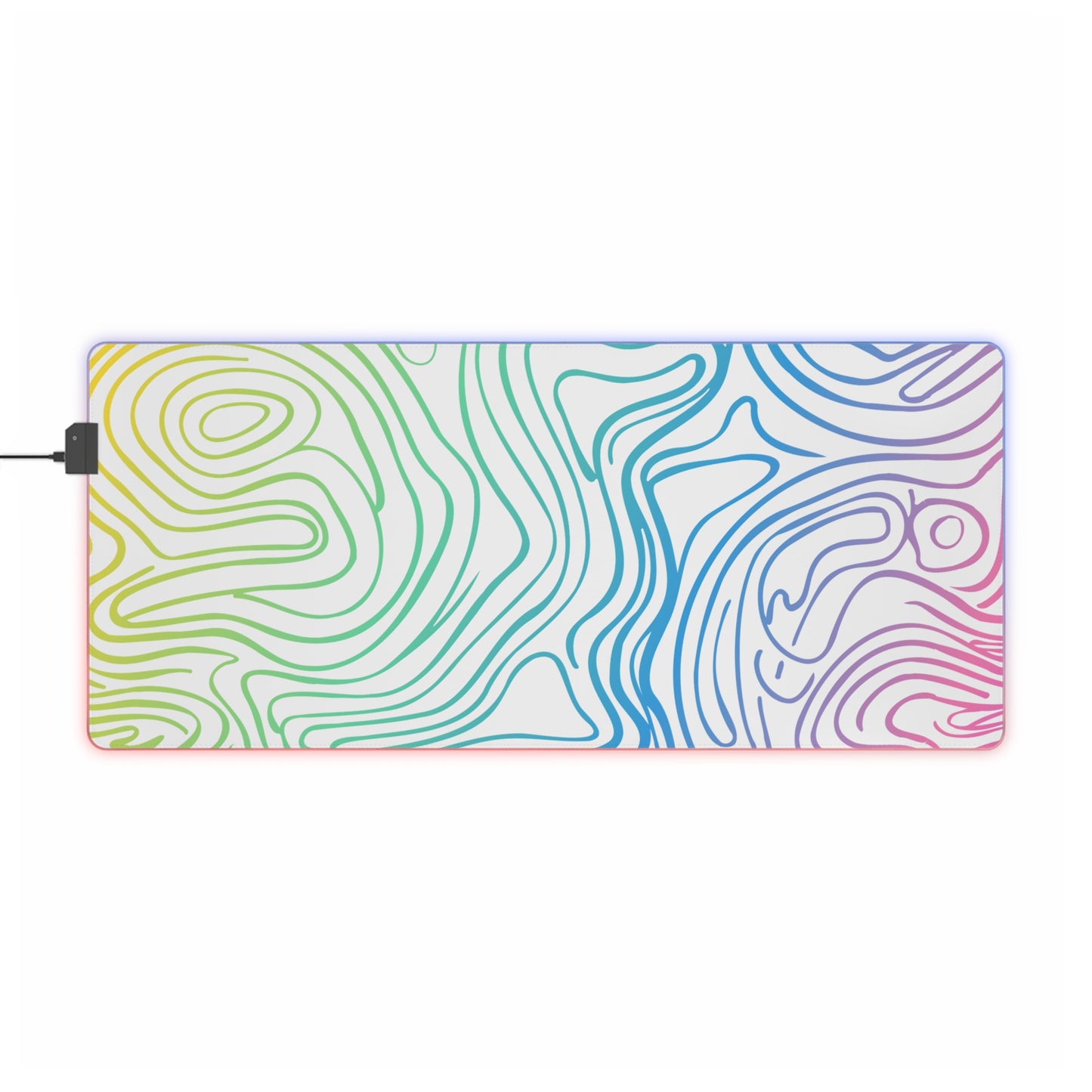 LED Gaming Mouse Pad - Topographic 12 Design, PC Mouse Mat with LED Lights, Various Sizes, Gaming Accessories