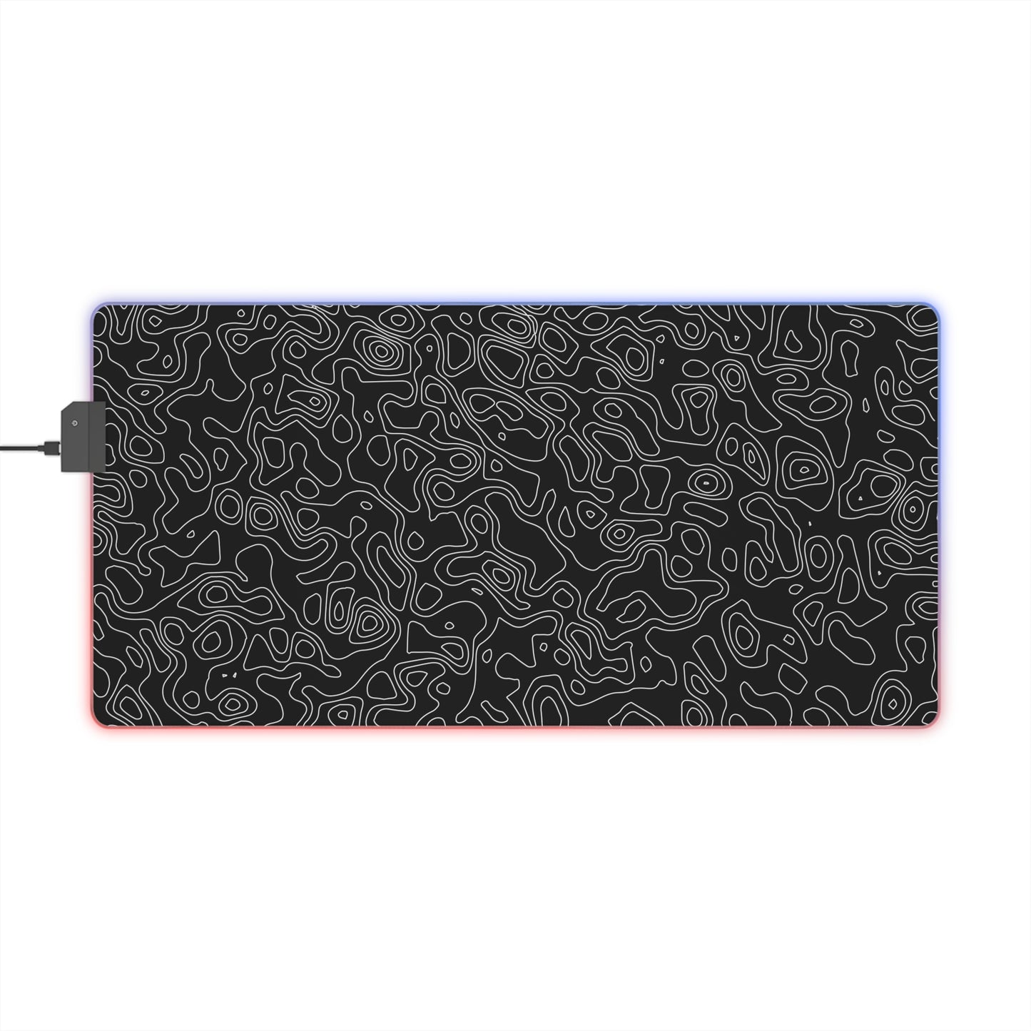 Topographic 3 LED Gaming Mouse Pad - Unique Design for PC Gamers, Various Sizes, Customizable Mat, Gift for Tech Enthusiasts, Gaming