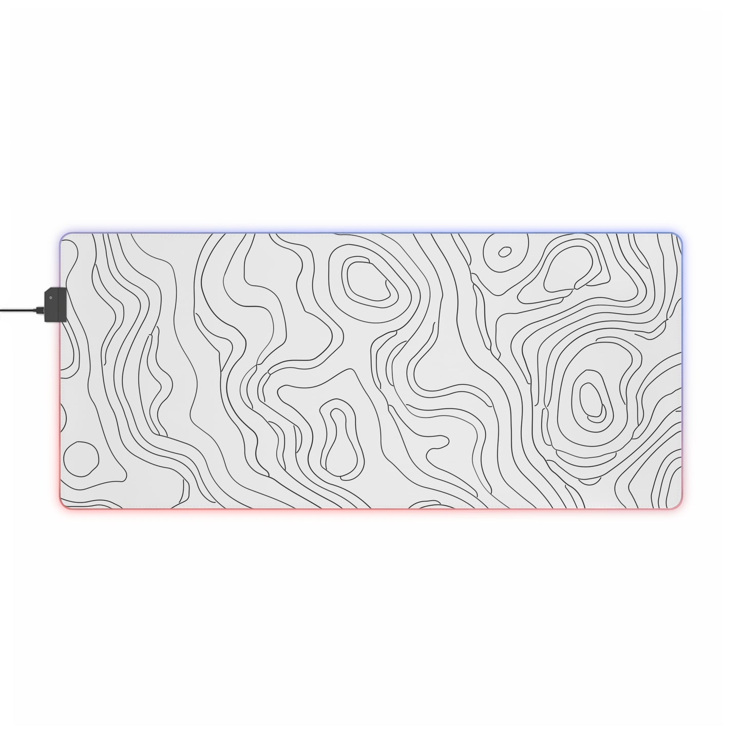 LED Gaming Mouse Pad - Topographic 11 Design, PC Mouse Mat with LED Lights, Various Sizes, Gaming Accessories