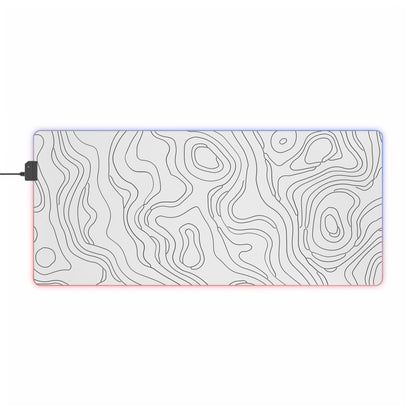 LED Gaming Mouse Pad - Topographic 11 Design, PC Mouse Mat with LED Lights, Various Sizes, Gaming Accessories