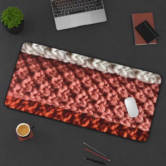 Stylish Red Knit Gaming PC Mouse Desk Mat