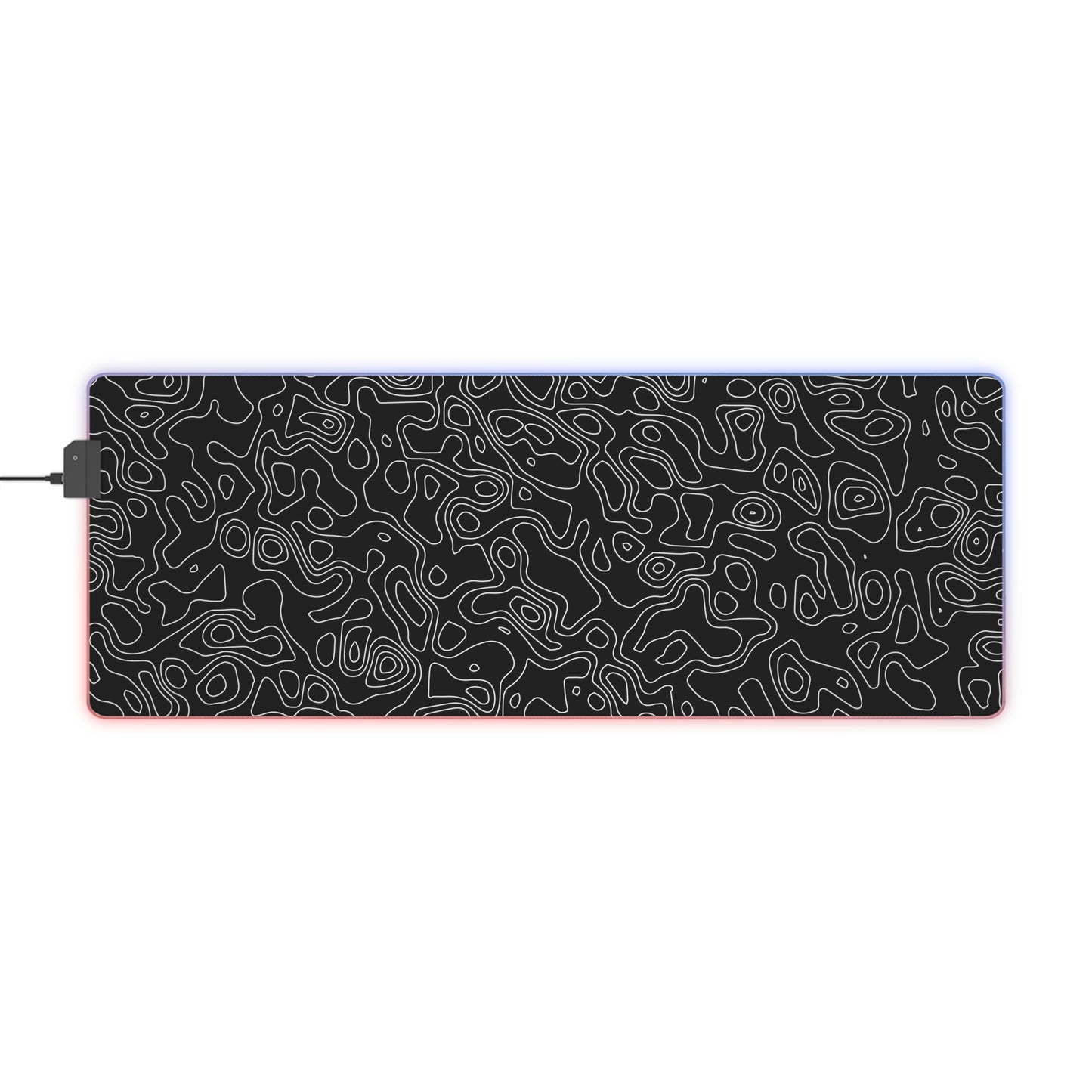 Topographic 3 LED Gaming Mouse Pad - Unique Design for PC Gamers, Various Sizes, Customizable Mat, Gift for Tech Enthusiasts, Gaming