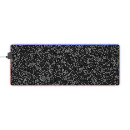 Topographic 3 LED Gaming Mouse Pad - Unique Design for PC Gamers, Various Sizes, Customizable Mat, Gift for Tech Enthusiasts, Gaming