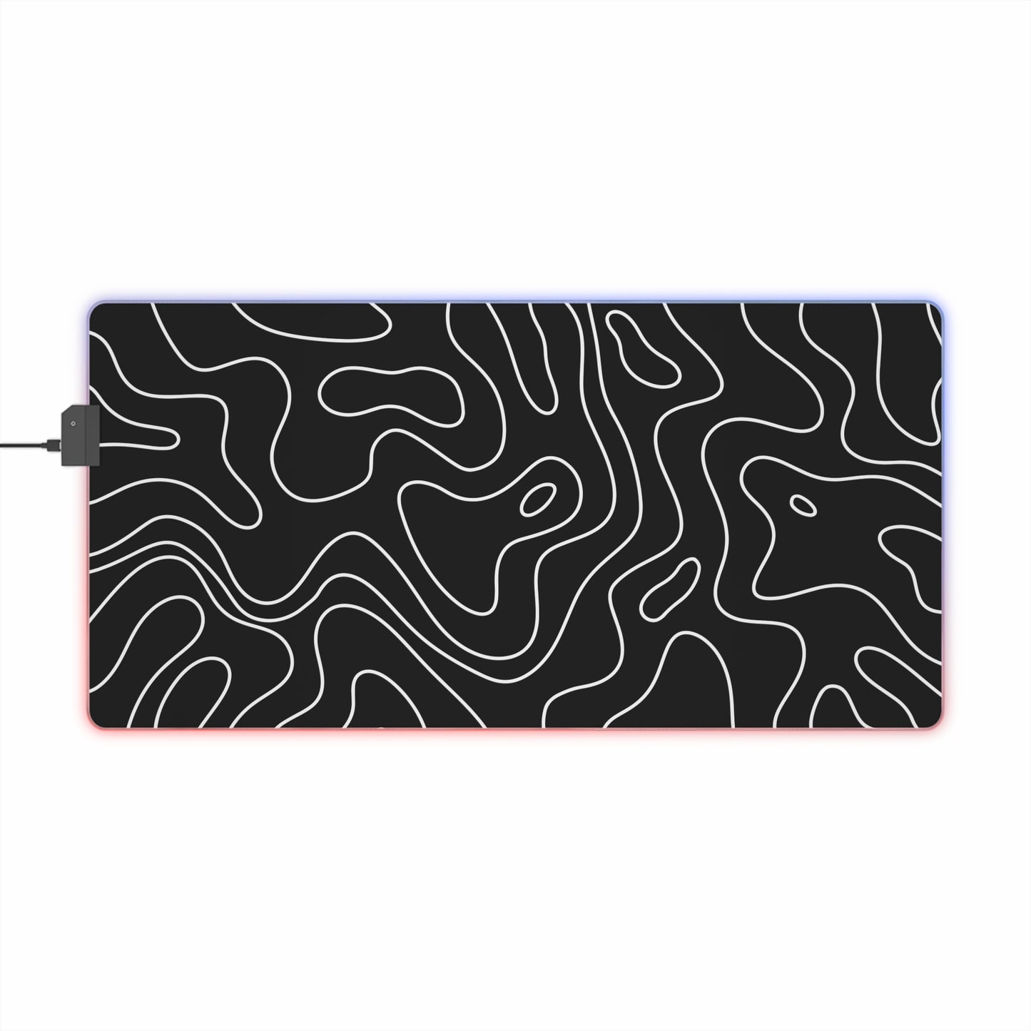 LED Gaming Mouse Pad - Topographic 3 Design, PC Mouse Mat with LED Lights, Various Sizes, Gaming Accessories