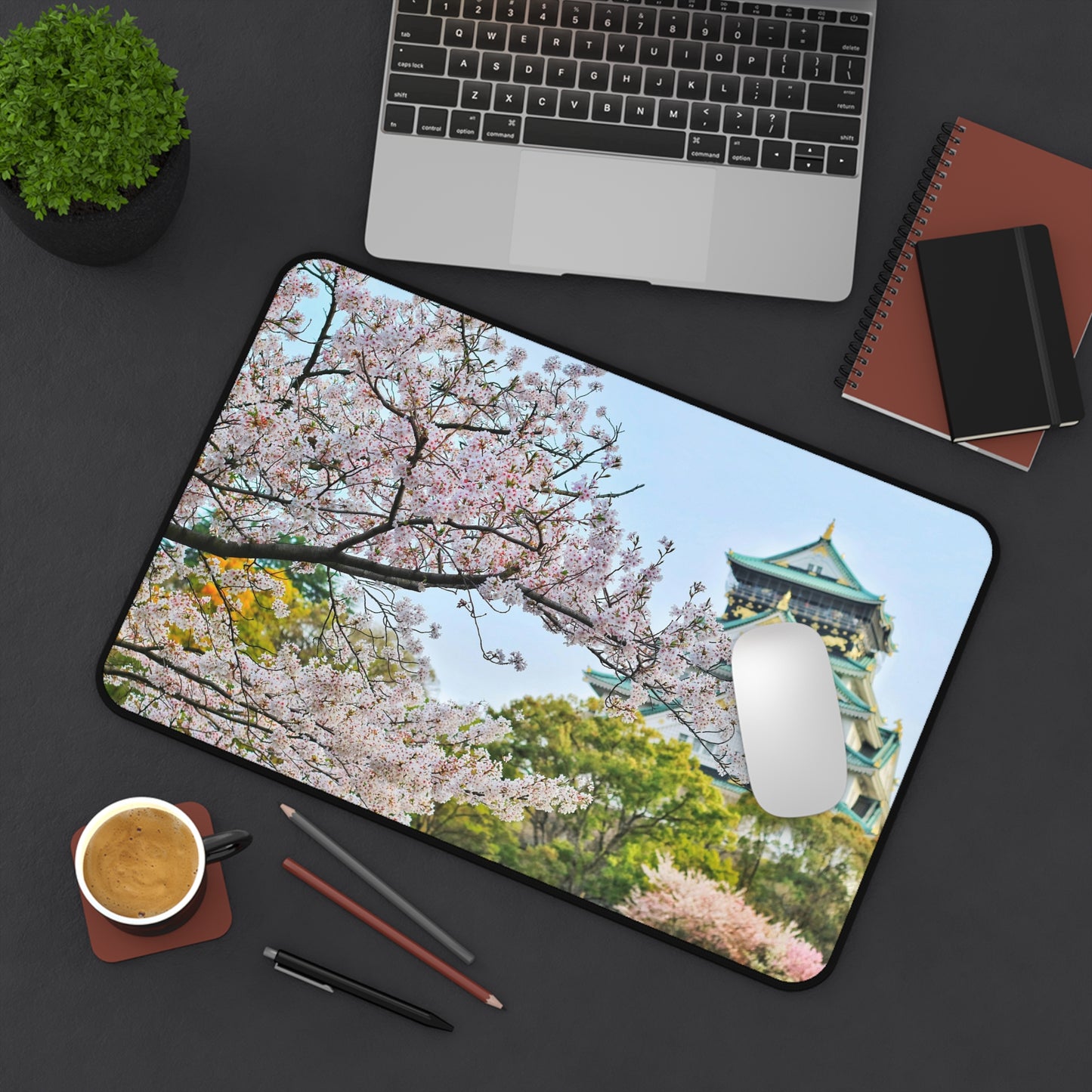 Cherry Blossoms House Gaming PC Mouse Desk Mat